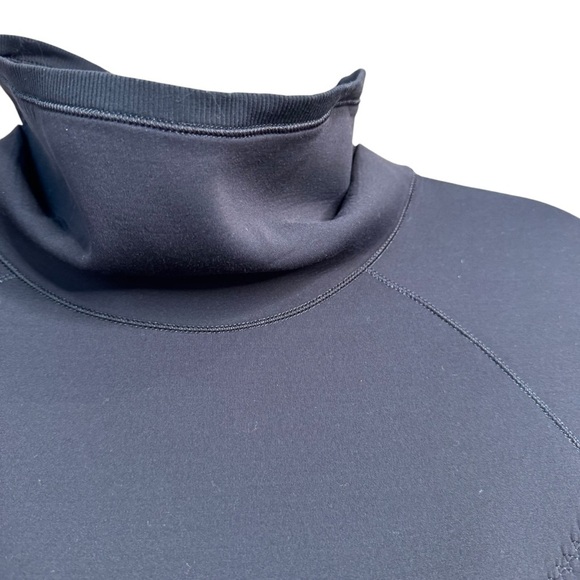 ivivva Black funnel neck short sleeve scuba top hidden drawstring pockets, sz 10 - Picture 5 of 11